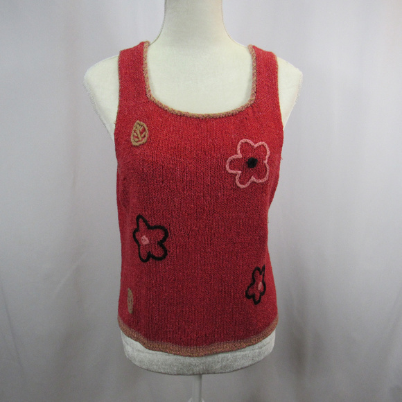 Putumayo Tops - Putumayo Red Pink Sleeveless Tank Top Blouse Med